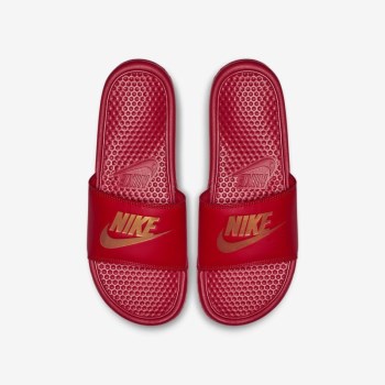 Nike Benassi - Férfi Szandál - Piros/Metal Arany